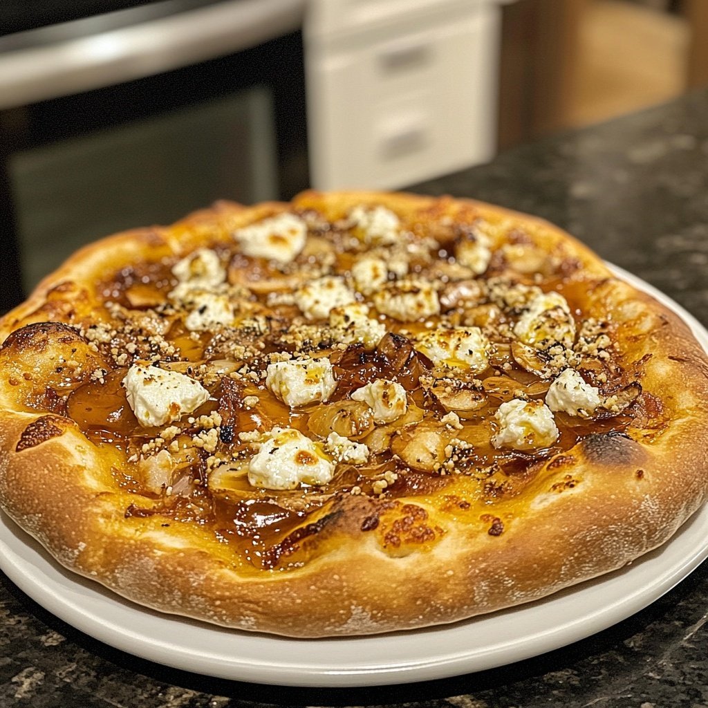Pizza mit Ziegenkäse und Honig