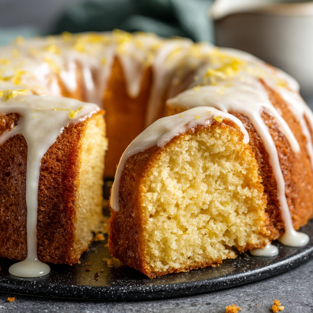Zitronenkuchen mit Frischkäseglasur