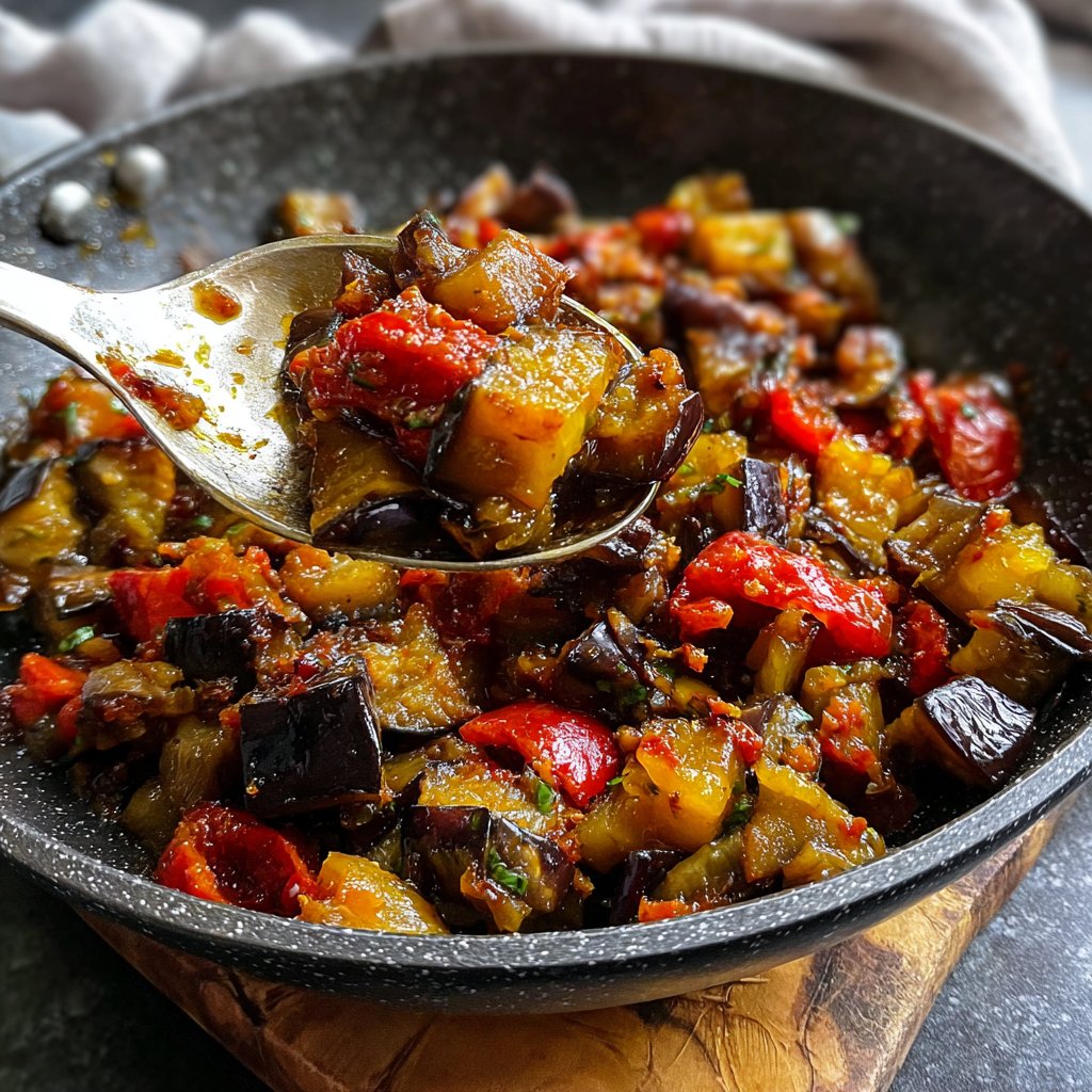 Auberginenpfanne pikant