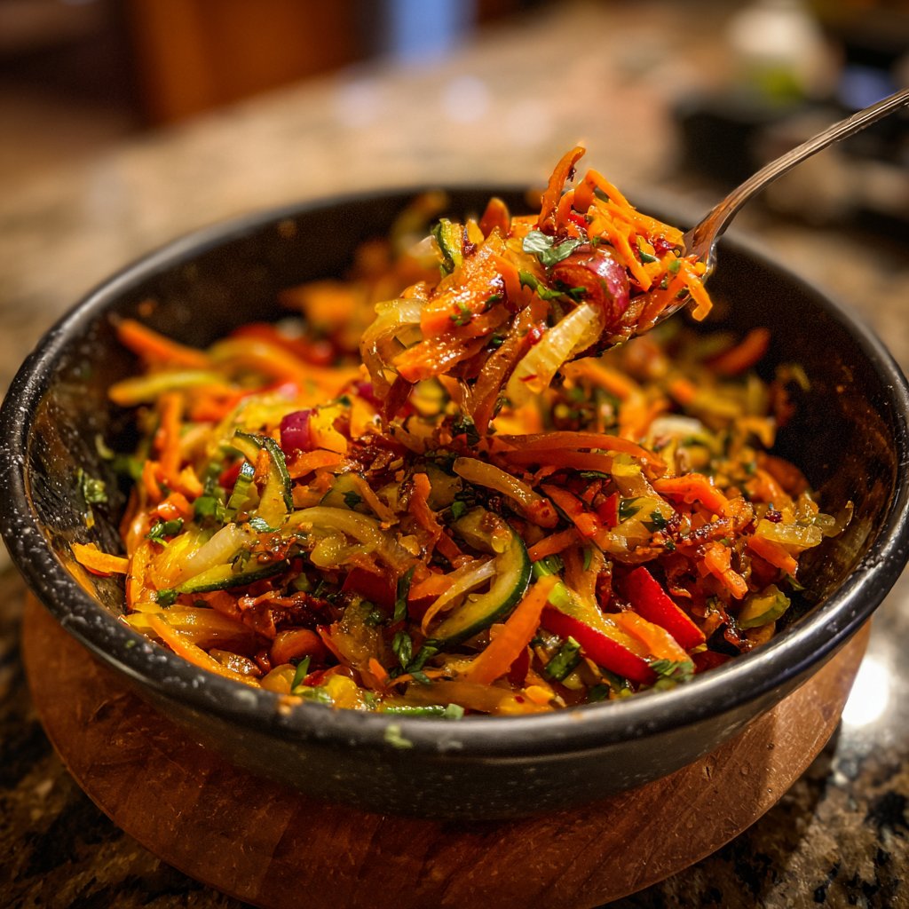 Abendessen mit Gemüsepfanne