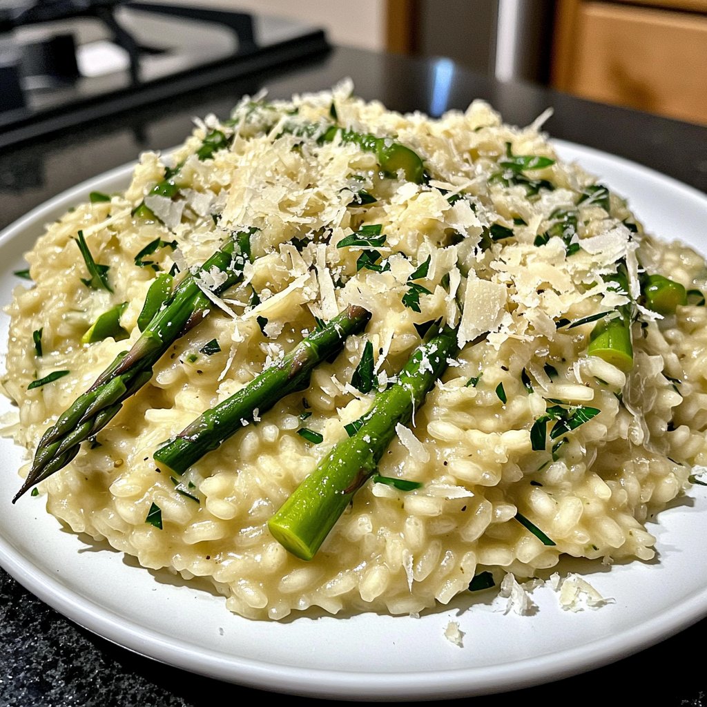 Risotto mit grünem Spargel