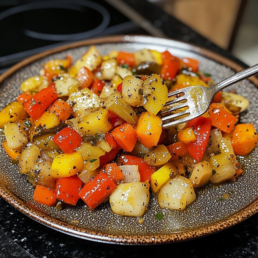 Gemüsepfanne mit Knoblauch