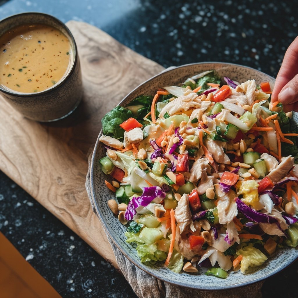Thai Erdnuss Hähnchen Salat