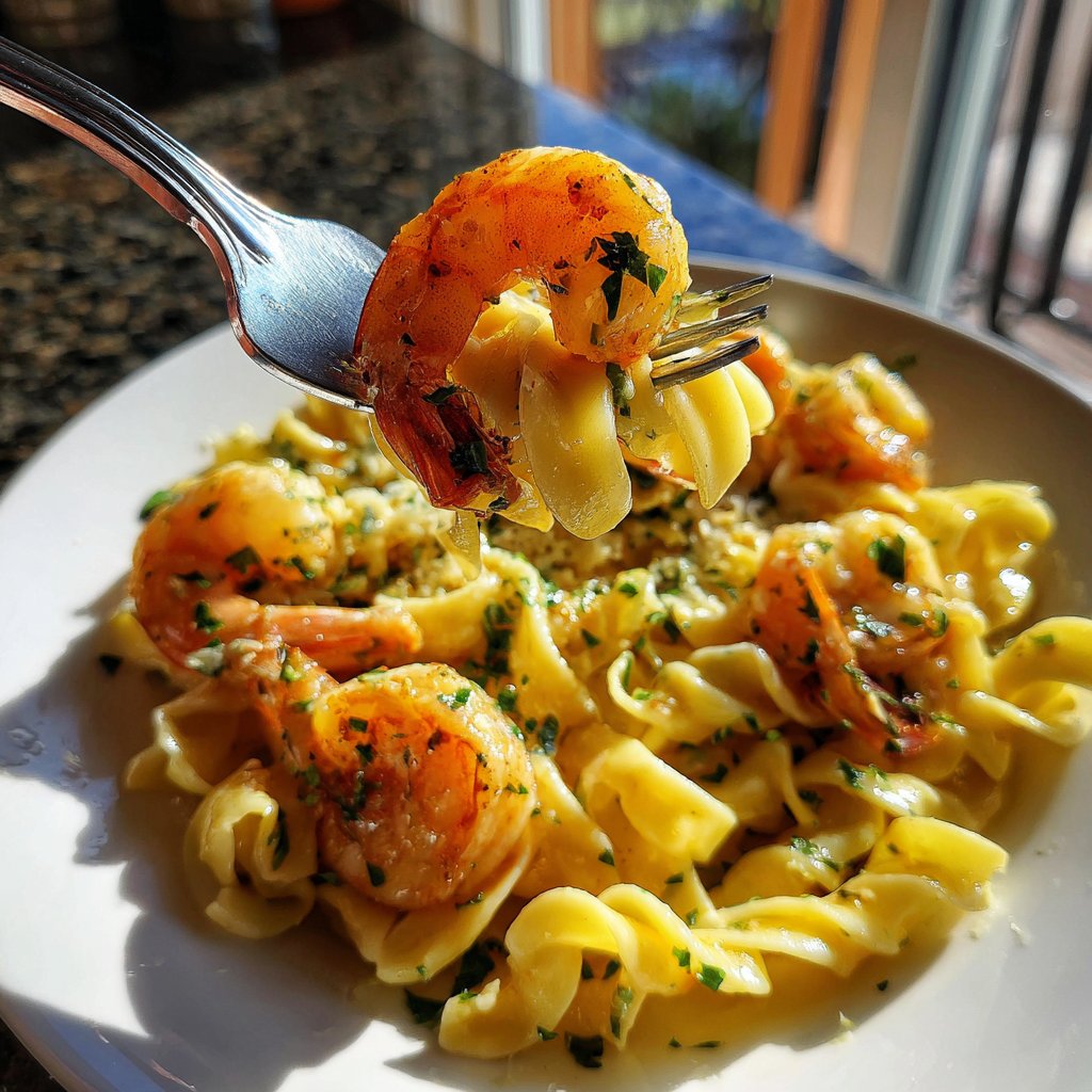 Pasta mit Garnelen und Zitronenbutter
